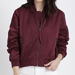Gap Nylon Bomber Jacket in Plum Pie